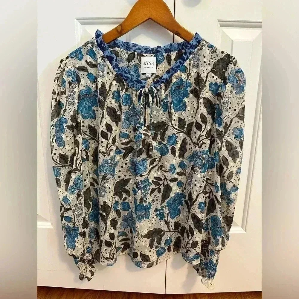 MISA Los Angeles Siena Top in Jaipur Floral Mix size Medium - Picture 4 of 15